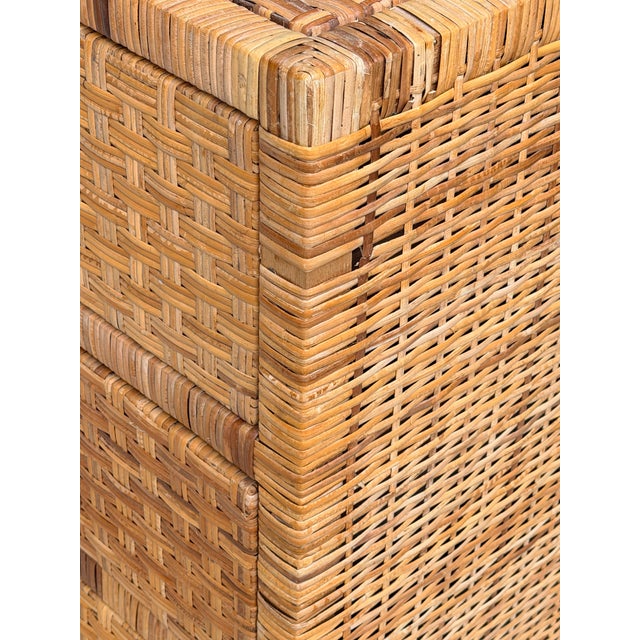 Vintage Island Style Wrapped Rattan Chest of Drawers For Sale - Image 15 of 15