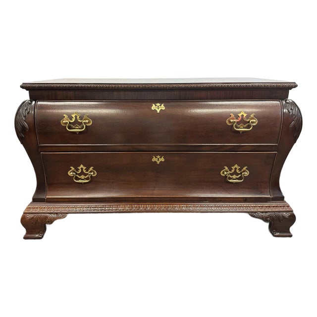 Century Furniture Mahogany 2 Drawer Bombe Chests For Sale