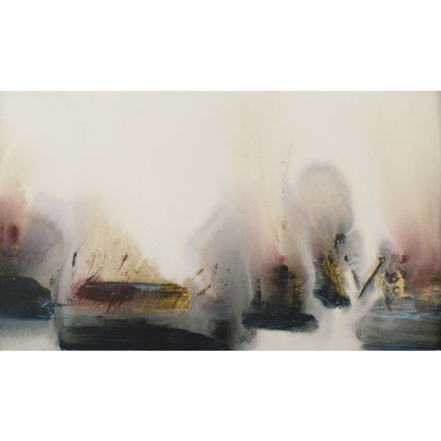 1990s Abstract Scroll, Large Scale Mixed Media Watercolor Assemblage W Handmade Paper by Madeline De Joly For Sale - Image 5 of 8