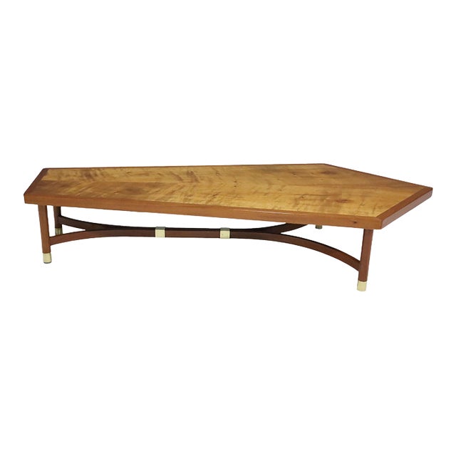 Mid-20th Century Attributed to Harvey Probber Cocktail Table With Brass Accents For Sale