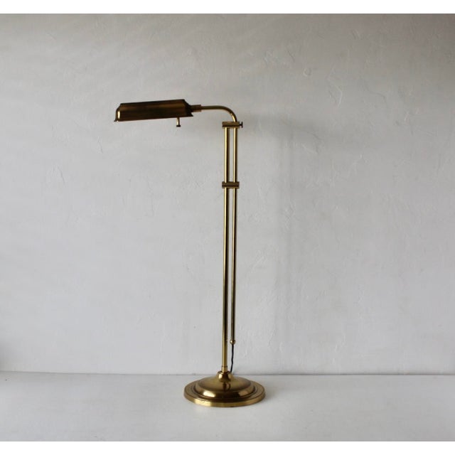 1970s Frederick Cooper Style Brass Pharmacy Library Reading Floor Lamp For Sale - Image 14 of 18