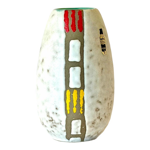 Super Cool Mid 20th Century Modern West German Vase by Jasbo Keramics. For Sale