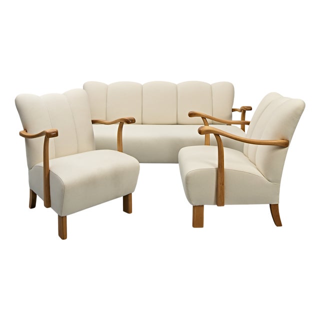 Sofa and Armchairs by Jindrich Halabala, 1930s, Set of 3 For Sale