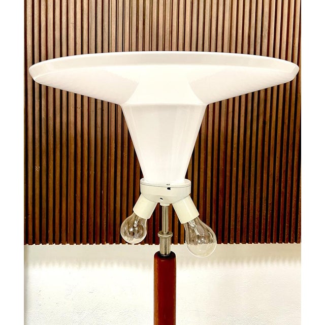 Beige Floor Lamp in Solid Teak with integrated Uplight from Domus, 1960s For Sale - Image 8 of 18