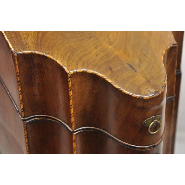 Wood Antique George III Georgian Mahogany & Satinwood Inlay Buffet Knife Box For Sale - Image 7 of 11