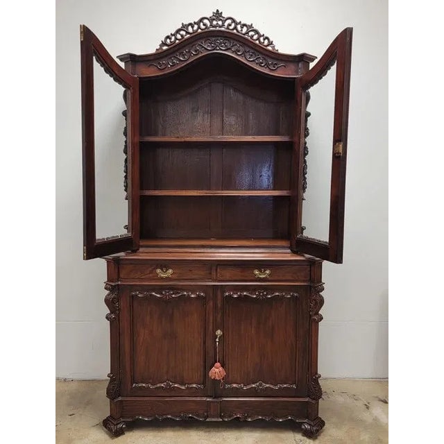 Wood Superb Quality Antique Austrian Two Door Rosewood Bookcase. For Sale - Image 7 of 11