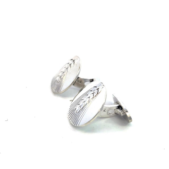 1990s 1990s Pair of Georg Jensen Estate Cufflinks Sterling Silver 18 Grams For Sale - Image 5 of 11