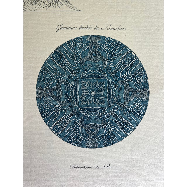 Mid 19th Century Etching Reproduction of Ornamental Elements of the Armor of Francis I by French Artist Nicolas Xavier Willemin For Sale - Image 4 of 9
