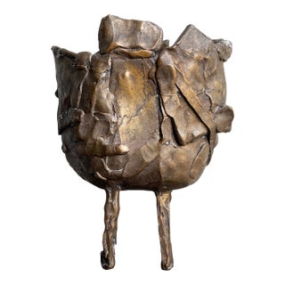 1960s Brutalist Bronze Sculpture For Sale