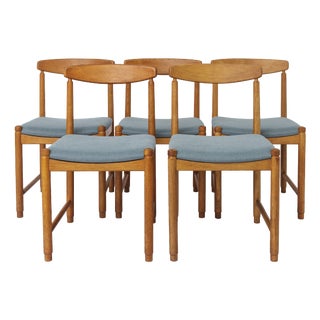 Mid-Century Modern Oak Dining Chairs, Germany, 1960s, Set of 5 For Sale
