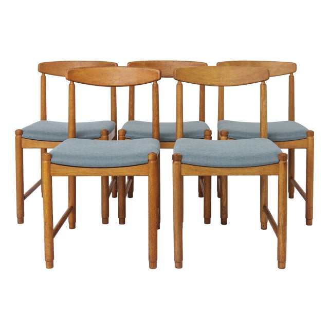 Mid-Century Modern Oak Dining Chairs, Germany, 1960s, Set of 5 For Sale
