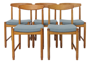 Mid-Century Modern Oak Dining Chairs, Germany, 1960s, Set of 5