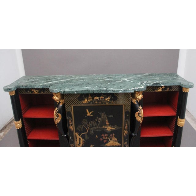 Vintage Chinoiserie Cabinet with Marble Top, 1920 For Sale - Image 4 of 18
