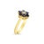 Contemporary Sapphire Flower Shaped Ring 14K Yellow Gold, Size 4 For Sale - Image 3 of 6