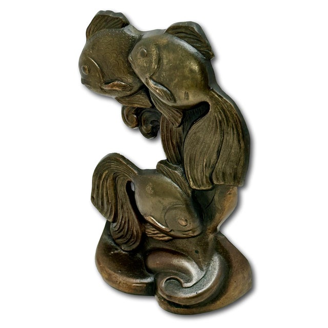 1930s Rare & Hard to Find All Original Vintage 1930s Hubley MFG Co. #464 Fan Tail Fish Cast Iron Doorstop For Sale - Image 5 of 18