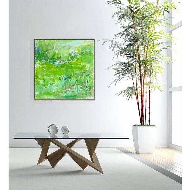 "Nashville Green" by Trixie Pitts Monochromatic Abstract Landscape For Sale - Image 11 of 12