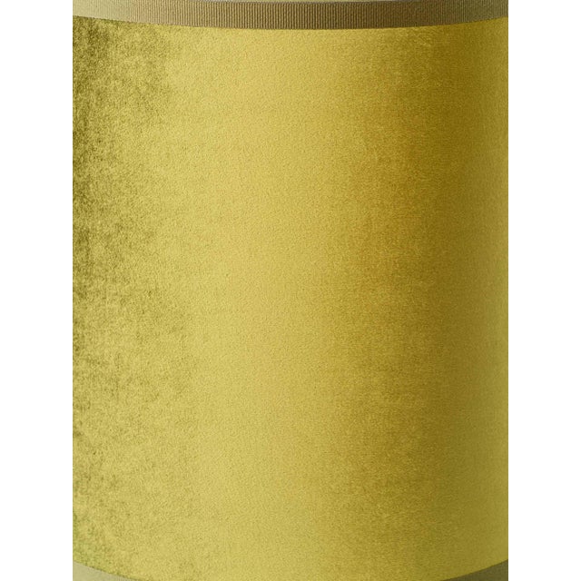 Dutch Delft Table Lamps with New Olive Velvet Drum Lampshades by Makkum, 1940s, Set of 2 For Sale - Image 10 of 17