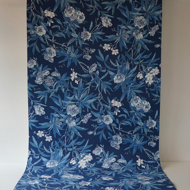 Vintage circa late 1990s/Early 2000s deadstock Ralph Lauren vinyl wallpaper. Wallpaper pattern name is "Climbing Oleander"...