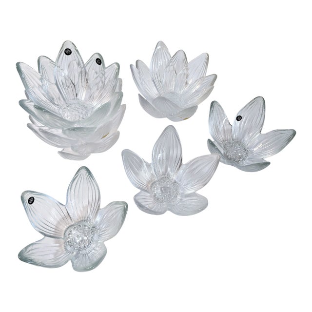 Rosenthal Studio Line Bleikristall German Glass Flower Petal Bowls - Set of 10 For Sale