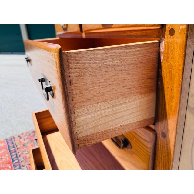 Vintage 1970s Link Taylor “Countryside” Oak 6-Drawer Tall Dresser For Sale - Image 11 of 11