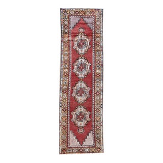 Vintage Turkish Oushak Runner - 3ft X 10ft For Sale