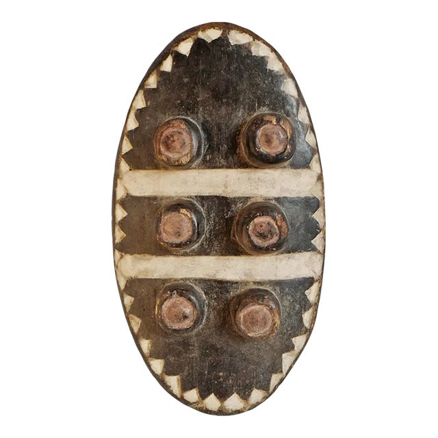Vintage Grebo Wood Oval Mask For Sale