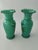 The vases date from the second half of the 19th century. They are made of turquoise opalescent glass and hand-painted with...