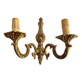 Vintage Gilt Bronze Wall Sconce in Candelabra Design, France, 1960s For Sale