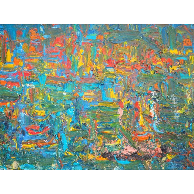 Mid-Century Modern André Cottavoz, Nighttime on the Harbour of St Tropez, 1960, Oil on Canvas For Sale - Image 3 of 11