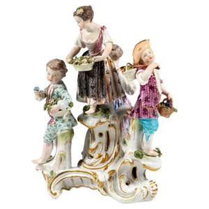 Early Meissen Round Group of Gardener Children by J.J. Kaendler, 1774