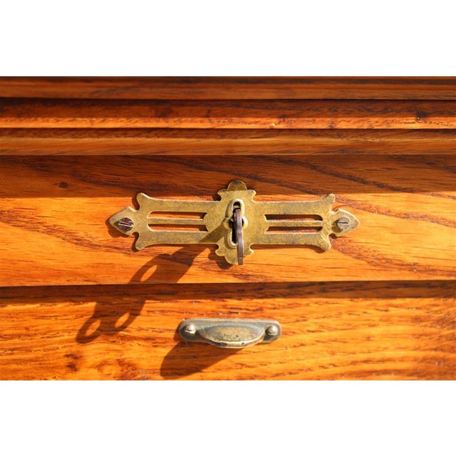 Wood Filing Cabinet in Chestnut, 1910s For Sale - Image 7 of 18