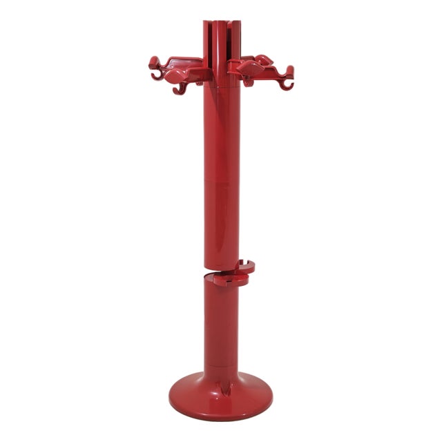 Red Plastic Planta Italia Model Coat Hanger by Giancarlo Piretti for Anonima Castelli, 1972 For Sale