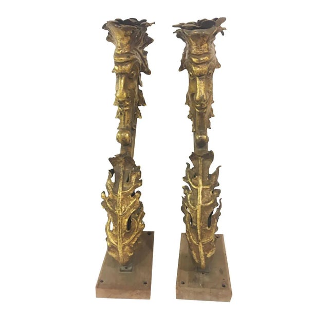 Mid 19th Century Bronze Dore Faces - a Pair For Sale - Image 10 of 11
