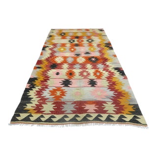 Vintage Turkish Kilim Rug-5′2″ × 9′1″ For Sale