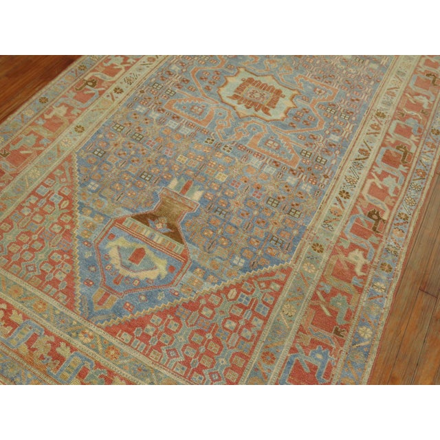 Antique Zabihi Collection Malayer Light Blue Persian Rug For Sale - Image 4 of 8