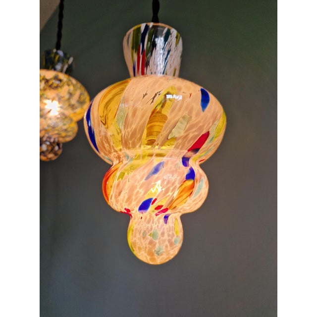 Vintage Blown Glass Pendant Lights, 1950s, Set of 2 For Sale - Image 14 of 18