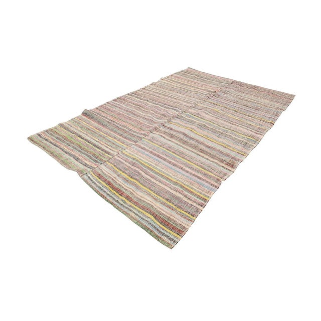 Traditional Mid 20th Century Vintage Turkish Decorative Rag Rug For Sale - Image 3 of 7