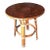 1950s Restored Rattan "Double Circle" Side Table with Mahogany Top For Sale