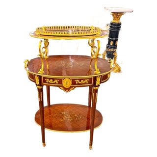 Vintage Mahogany etagere Trolley with Removable Tray For Sale