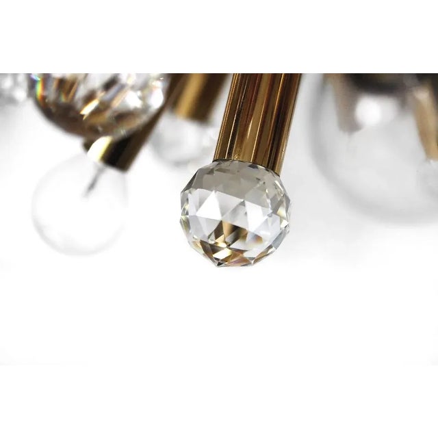 Gilt Brass Pendant Lamp with Swarovski Balls from Ernst Palme, 1960s For Sale - Image 14 of 18