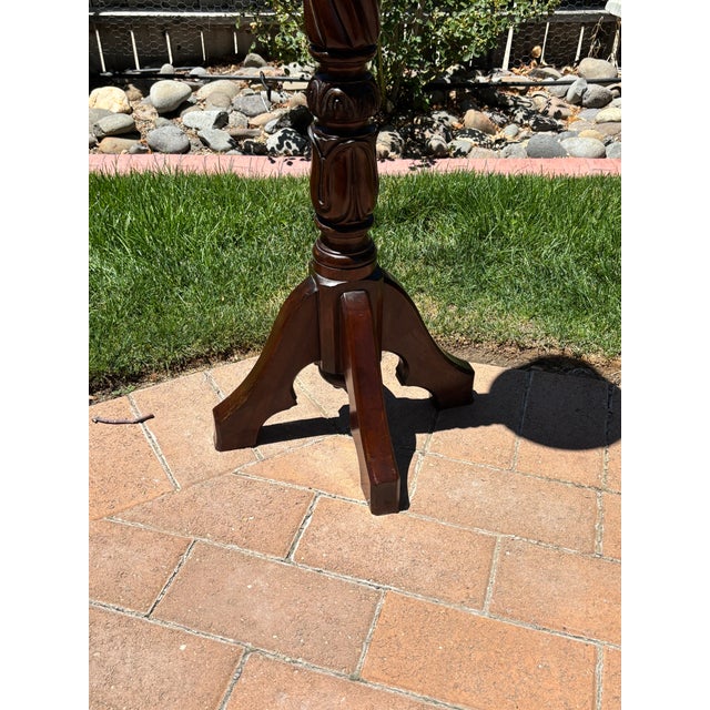Late 19th Century Carved Mahogany Victorian Plant Stand For Sale - Image 4 of 4