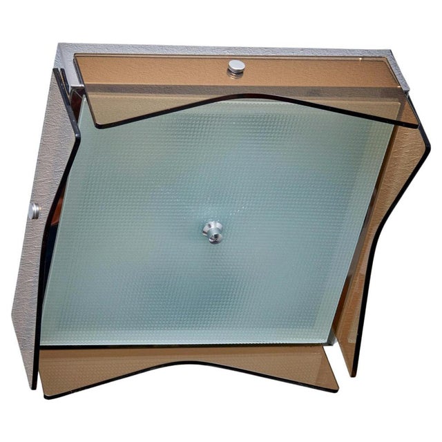 Brown Flush Mount in Brown Glass, Italy, 1960s For Sale - Image 8 of 8