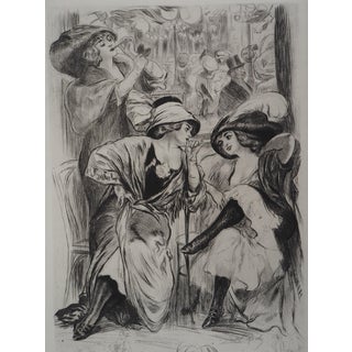 Alméry Lobel Riche, At the Cabaret, Original Signed Engraving For Sale
