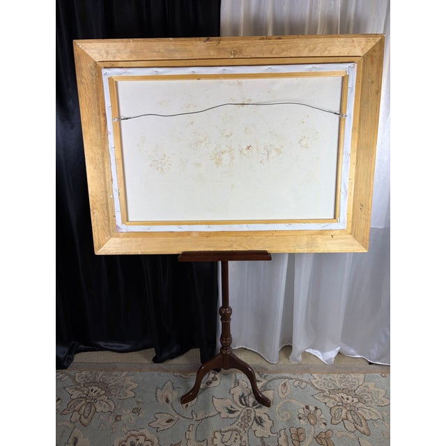Mid-Century P. Keeling Large Impasto Floral Oil Painting in Ornate Frame, 43" X 31.5" For Sale - Image 12 of 12