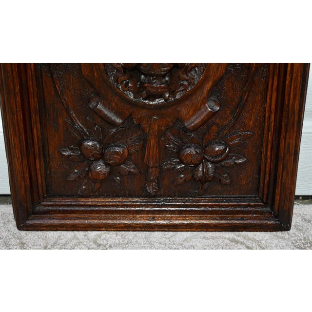 Antique Carved Oak Plaque Tudor Lion Wall Panel Wood Relief Head Mask Victorian For Sale In Philadelphia - Image 6 of 11