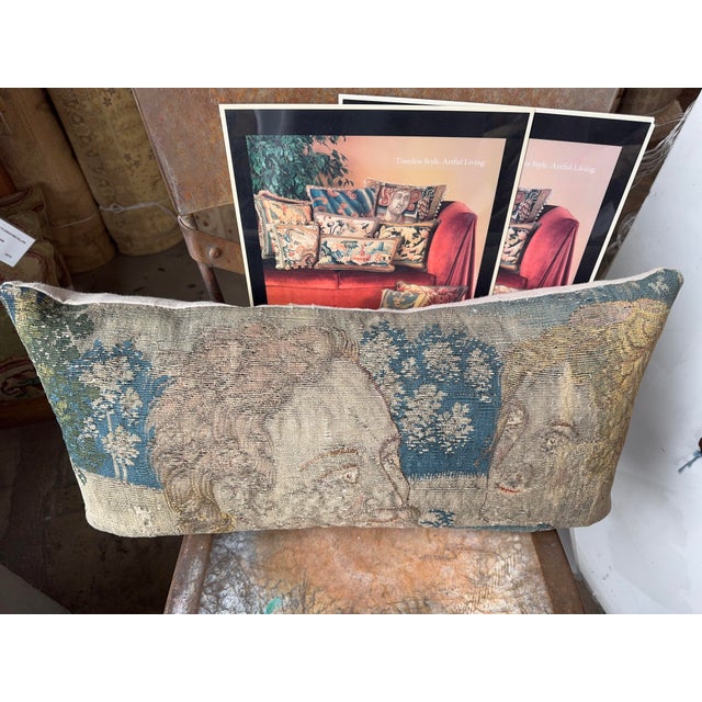 Brussel 16th Century Pillow - 24" X 12". This exceptional sixteenth century Brussels tapestry pillow is created from an...