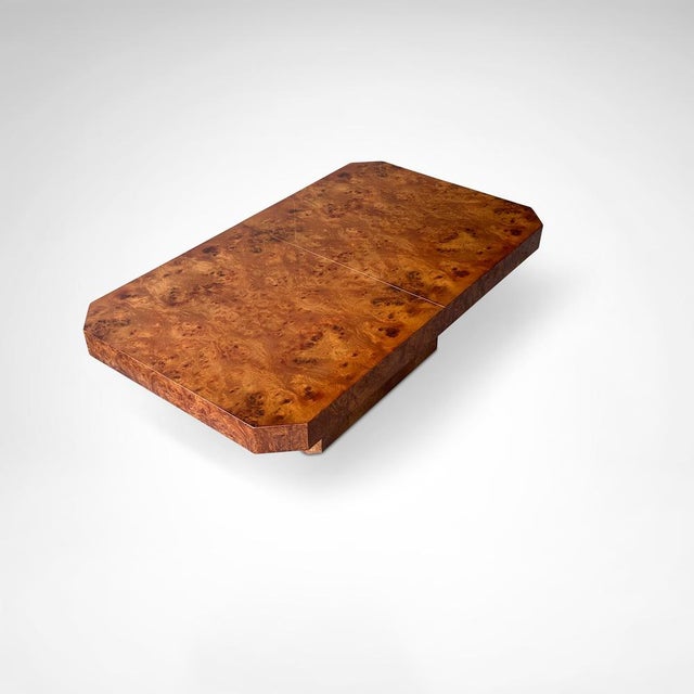 Burl Wood Coffee Table with Bar from Maison Lancel, France, 1980s For Sale - Image 11 of 13