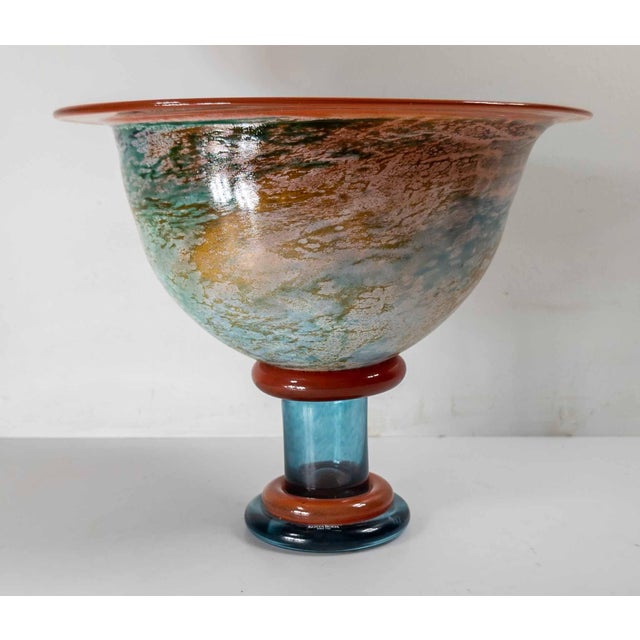 1980s Mid-Century Modern Scandinavian Art Glass Centerpiece Bowl Kjell Engman for Kosta Boda For Sale - Image 5 of 13