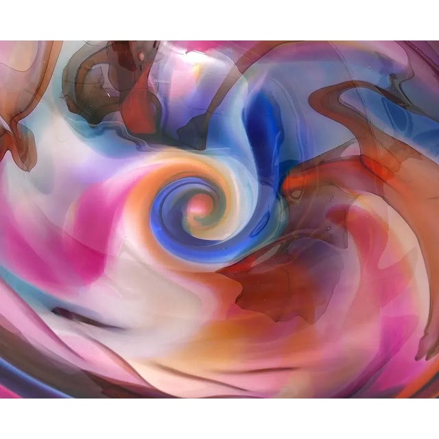 Monumental David Goldhagen Blown Art Glass Centerpiece Bowl, American For Sale - Image 13 of 18