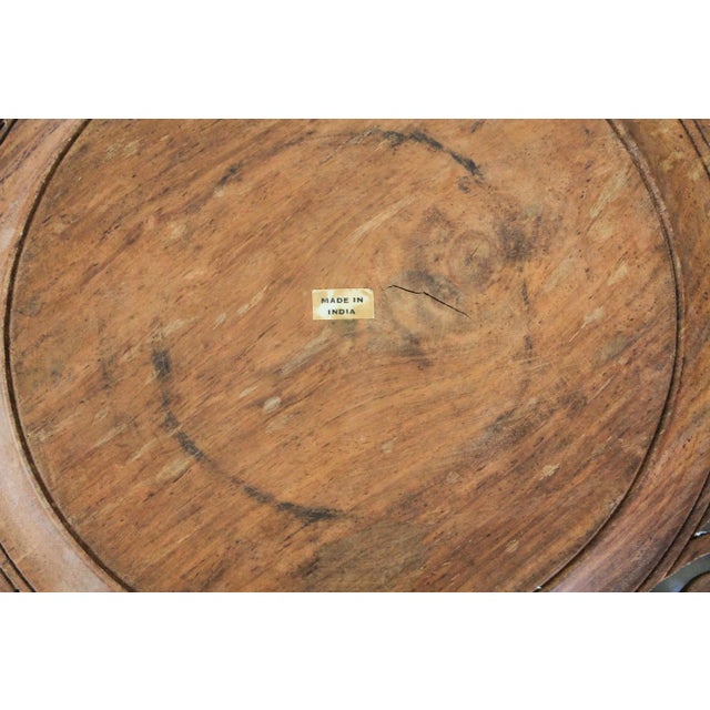Brown Vintage Hand Carved Wood Plate For Sale - Image 8 of 8